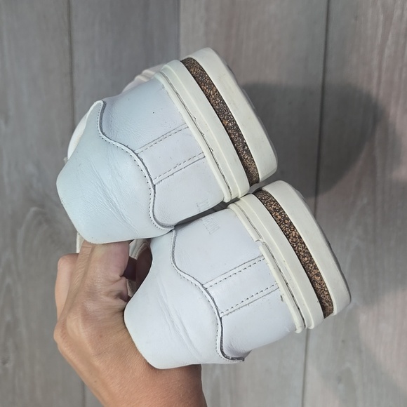 Birkenstock Women White Leather Lace Up Sneakers Shoes Sz 38/7 Regular - Picture 6 of 13